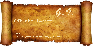 Görbe Imbert névjegykártya